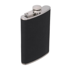 Portable Stainless Steel Wine Whiskey Flask Elegant Leather Hip Alcohol Bottle 8oz/240mL