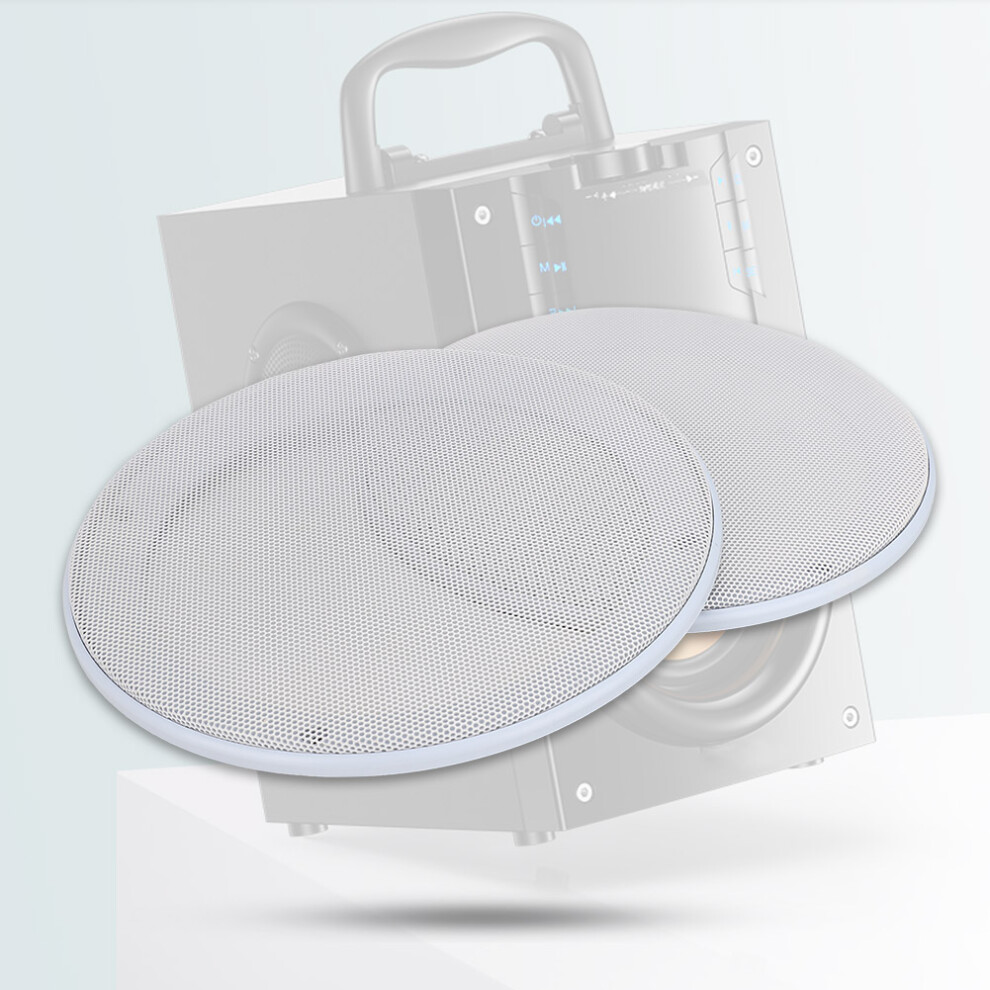 2Pcs 6.5Inch Speaker Loudspeaker Protective Cover Speaker Decoration( White) White 9351324824058