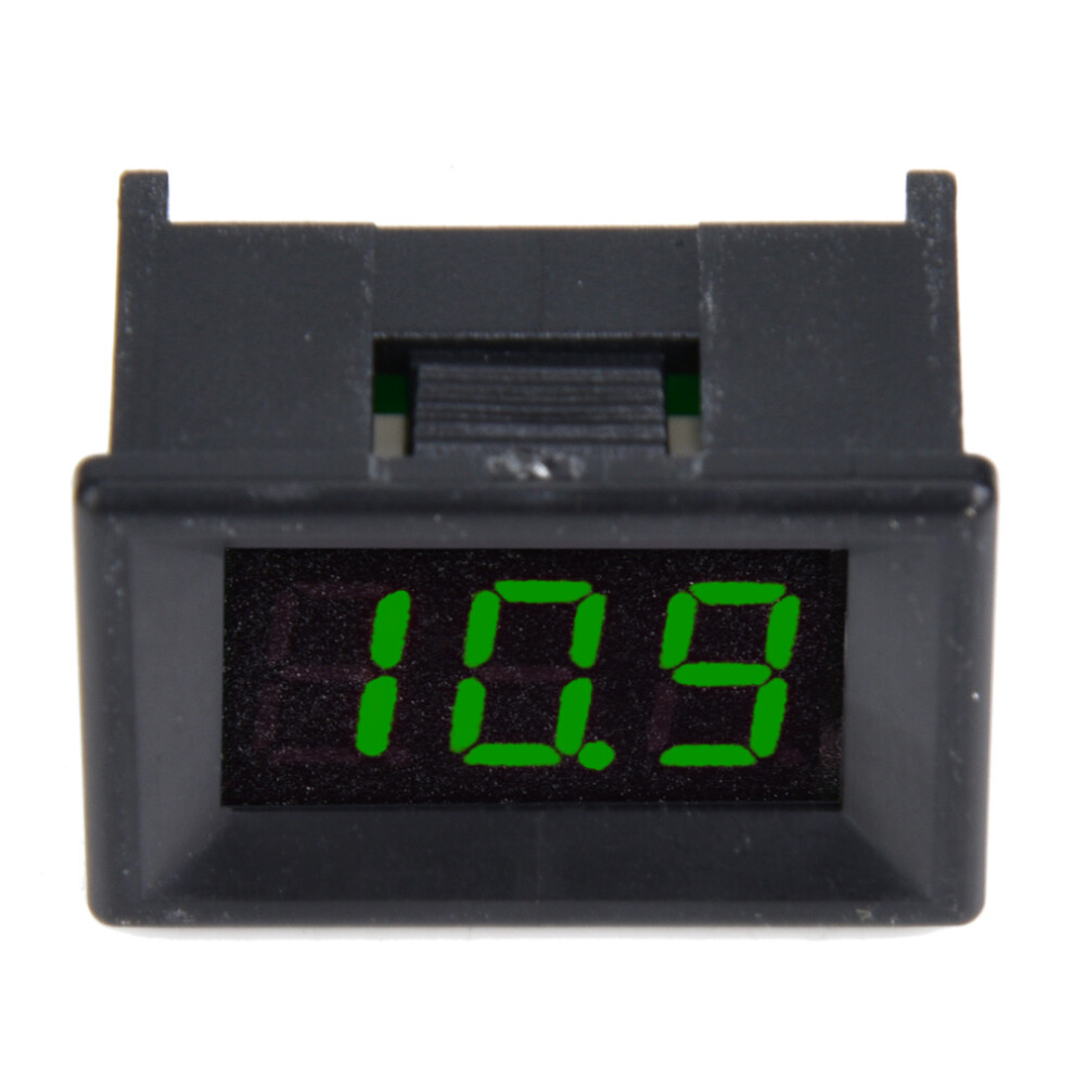 Digital Voltmeter 0.36Inch Two Wire Dc 2.4-30V Led Display Voltage Meter Waterproof (Green) 7891324826116