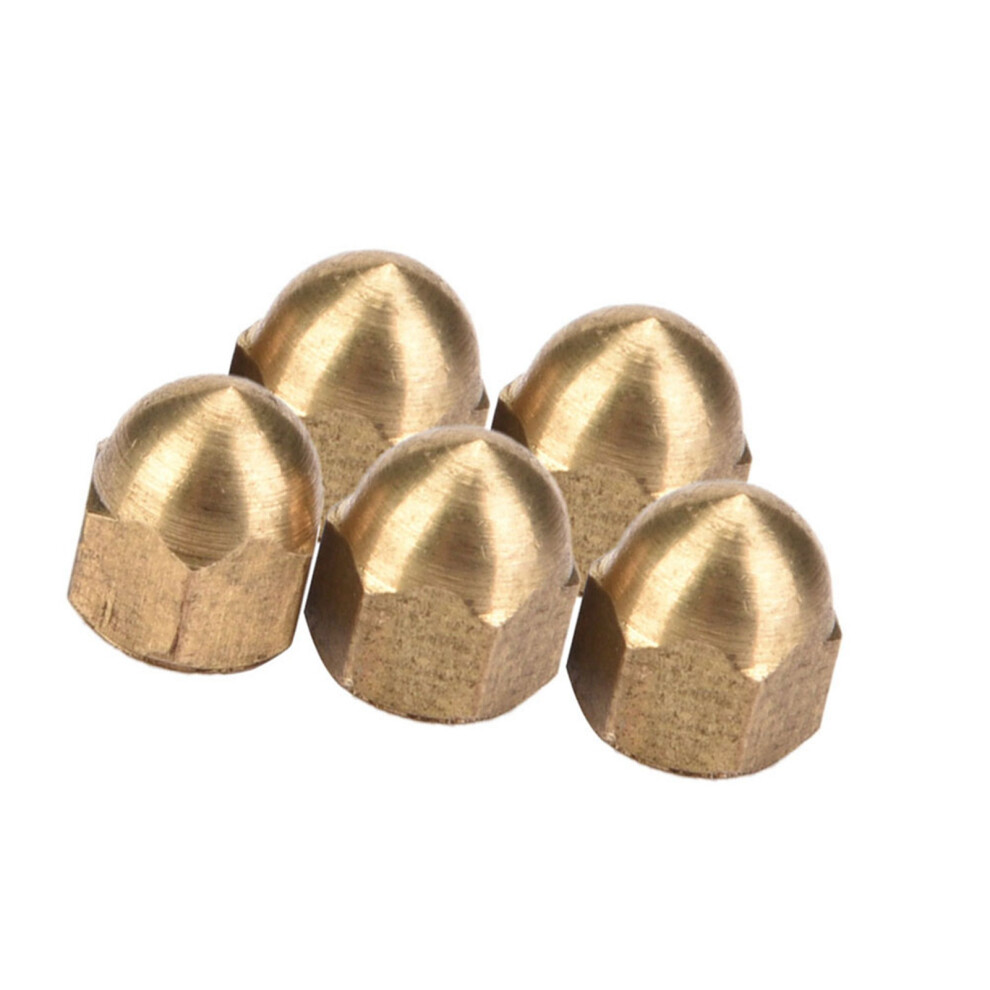 Brass Acorn Nut Kit Dome Head Cap Hex Nuts Set Vehicle Fasteners (M4, 20Pcs) 4631324826883