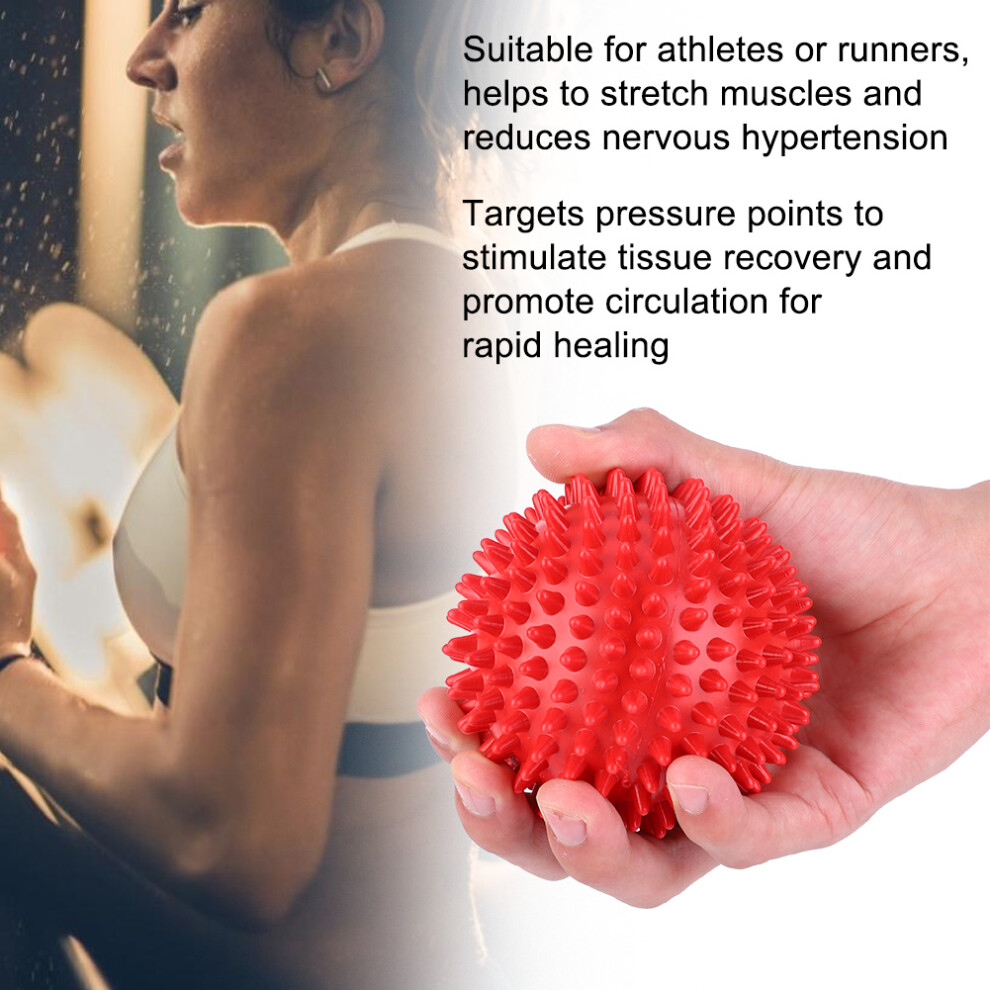 Red Durable Plastic Massage Roller Body Spiky Balls Fitness Finger Relax Tool 9Cm