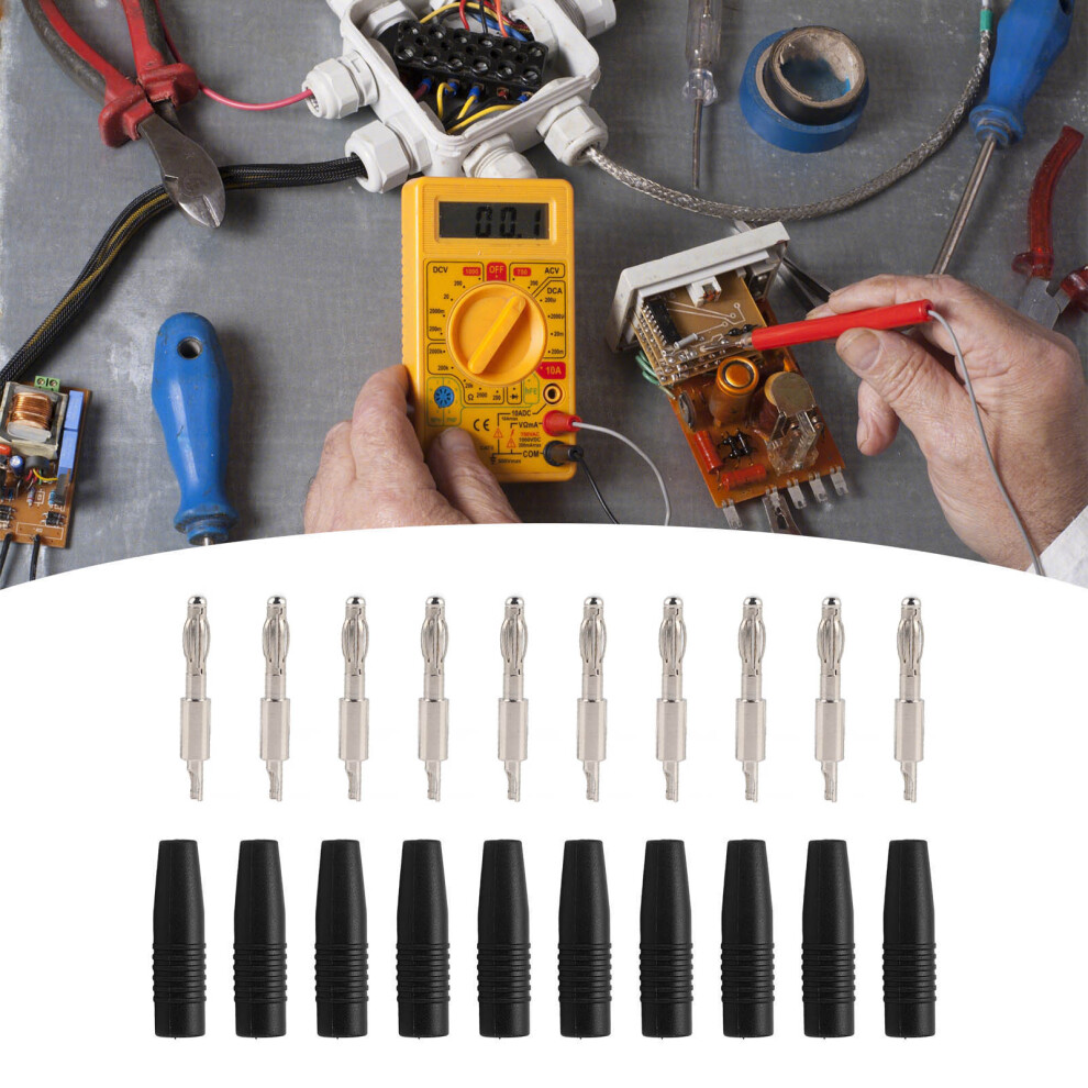 10Pack 4Mm Banana Solder 22.040 Plug Banana Plug Diy Male Connector Adapter For Multimeter Test Leads Speakerblack 9441324826159