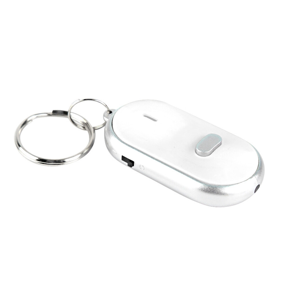 Voice Control Anti Lost Device Whistle Key Finder Keychain Locator Tracer (White) White 8481324828655