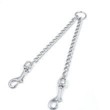 Double Metal Coupler Pet Dog Chain Leash for Large Medium Dogs Walking Train(3.5mm*60cm)