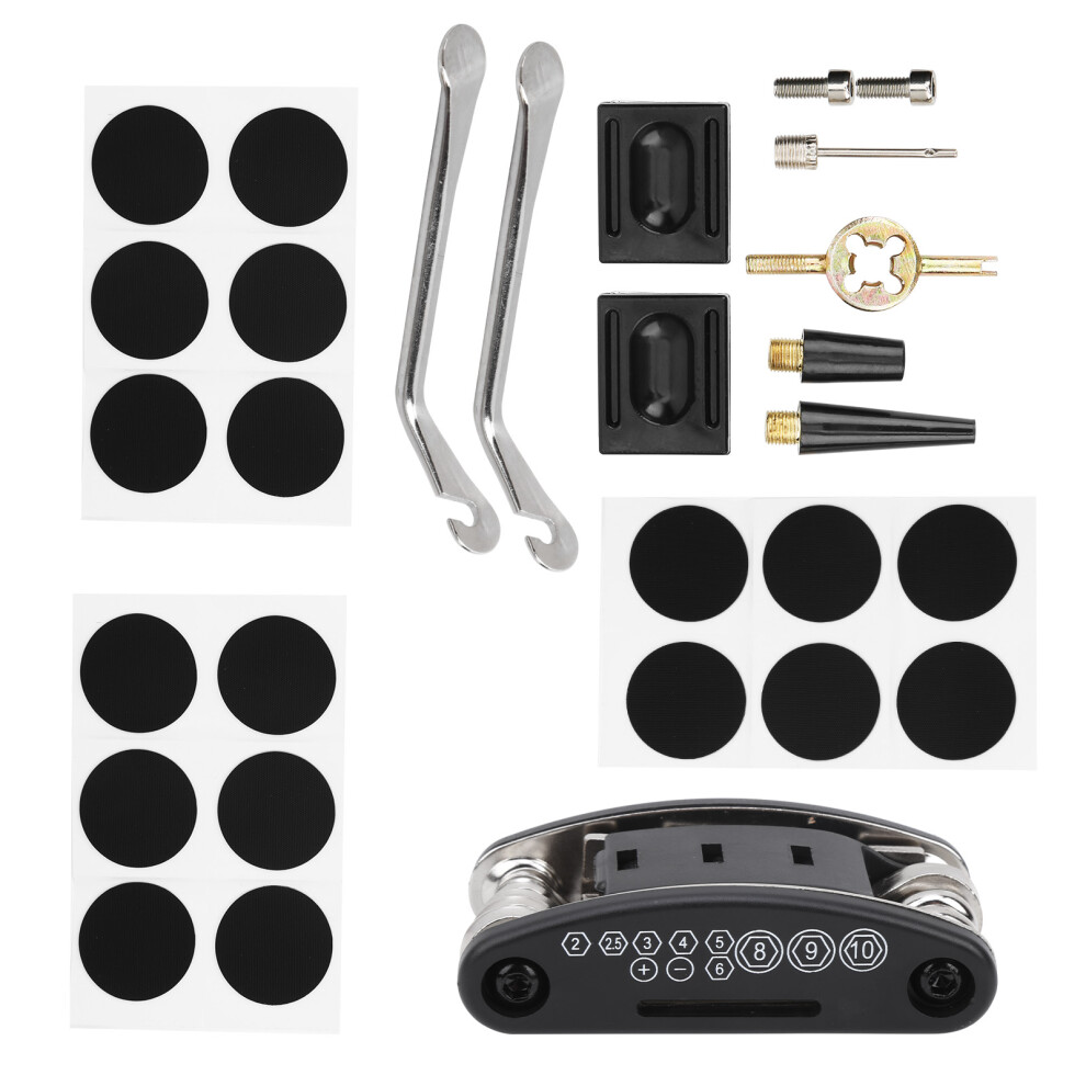 Bike Tyre Repair Kit Portable Bag Tire Lever 16 in 1 Multifunction Bicycle Tool Bag