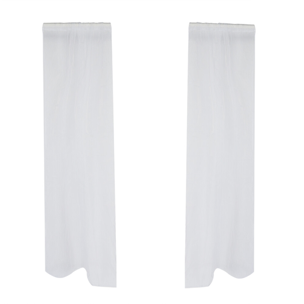 Sheer Rod Pocket Window Curtain Bedroom Balcony Drape Curtain Window Treatment (White)