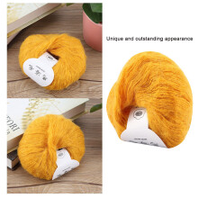 Soft Mohair Knitting Wool Yarn DIY Shawl Scarf Crochet Thread Supplies (Yellow)