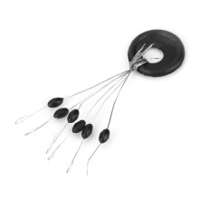 100 Stück/Los Gummi-Bobber-Stopper Zylindrisch/Oval Schwarz Mittel