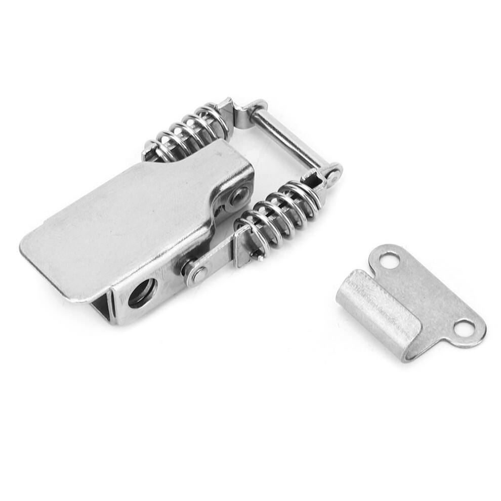 2Pcs Spring Latch Catch Lock Iron Nickel Plated/Stainless Steel 201 Hasp Buckle Fastener Hardware Fitting2pcs Stainless Steel 201 9301324831464