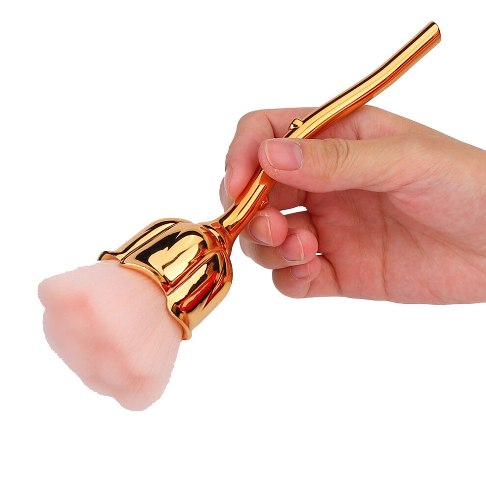 Rose Shape Long Handle Nail Art Brush Manicure Nail Polishing Dust Powder Removal Brush 01#-image-OPC-PHX2XFW-NEW