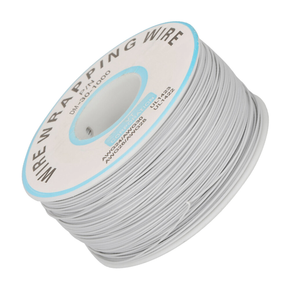 1Roll Wire Wrapping Single Copper Wire Strand 30Awg Cable 0.25Mm Core Diameter (White) 8451324830644