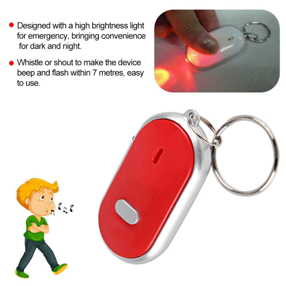 Voice Control Anti Lost Device Whistle Key Finder Keychain Locator Tracer (Red) Red 4031324832929