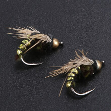 40pcs Lifelike Fly Fishing Flies Trout Flies Lures Hooks Fly Fishing Kit Box Gold
