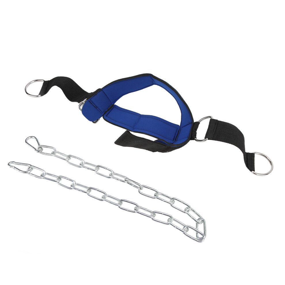 Sports Neck Weight Lifting Harness Neck Strap Trainer with Adjustable Steel Chain for Workout Fitness
