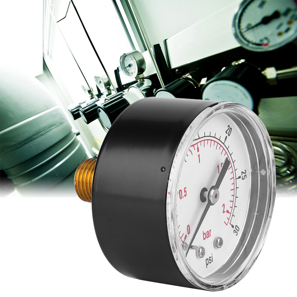 Pressure Gauge 50Mm Dial 1/4 Bspt Back Connection For Air Water Oil Gas (0-30Psi 0-2Bar) 6911324834094