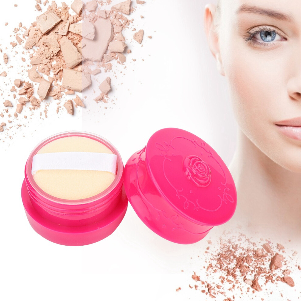 Red Vintage Rose Empty Makeup Loose Powder Dispenser Box Cosmetic Case With Powder Puff Rose