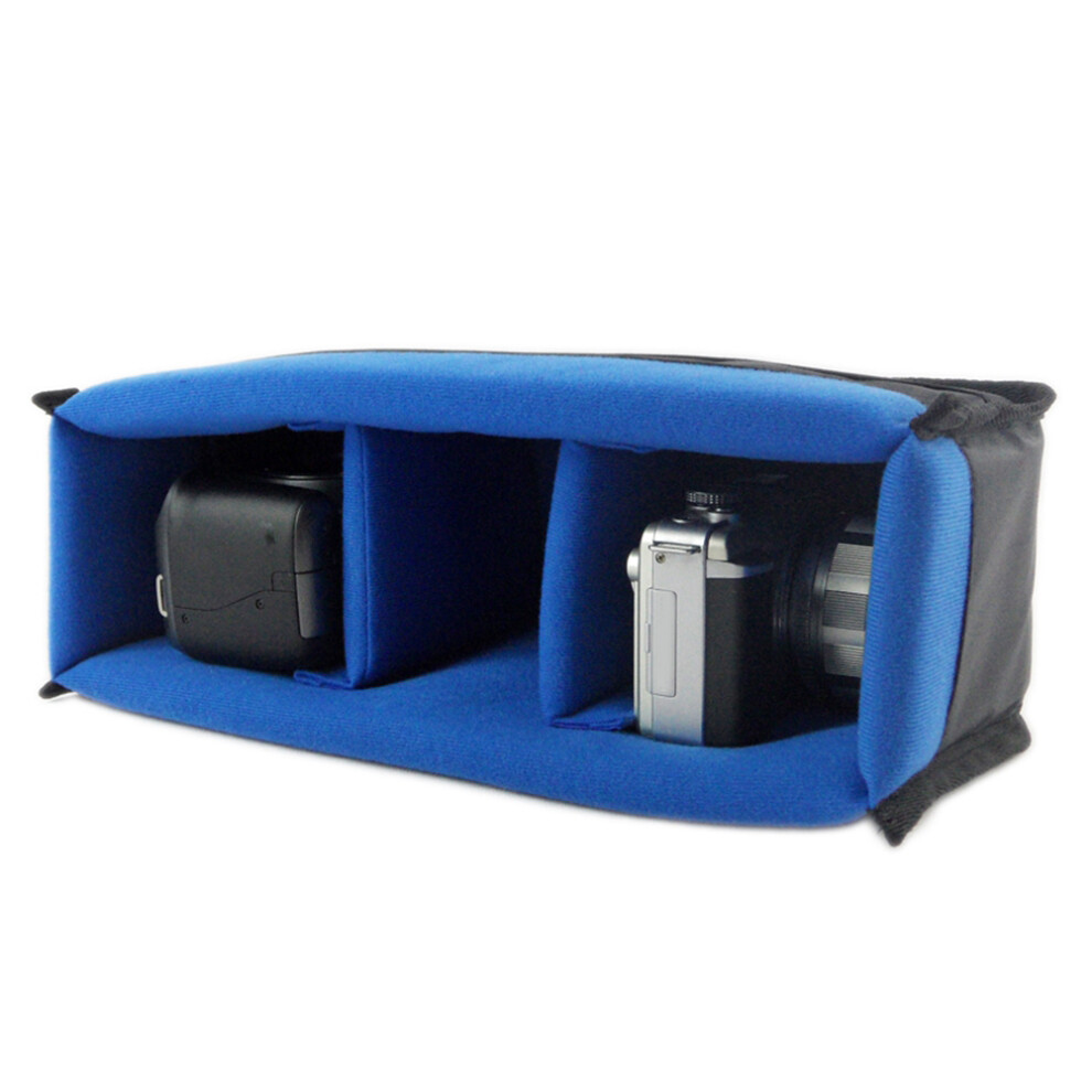 Waterproof Shockproof Dslr Camera Lens Insert Bag Padded Partition Case Pouch (Blue) Blue 8481324835431