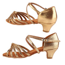 Soft Comfortable Latin Shoes Fashion Dance Shoe for Children Girl Gold Color 33