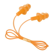 Orangefarbene Silikon-Schwimm-Ohrstöpsel mit Kordel 46x3x1 cm 10g