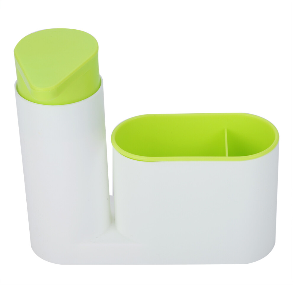 Multifunctional Washing Sponge Sink Detergent Soap Dispenser Storage Kit (Green) 7671324836250