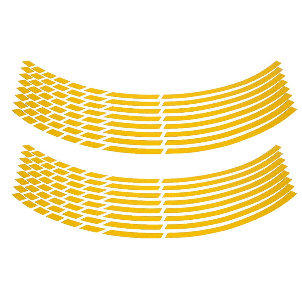 16Pcs Bike Motorcycle 16-18Inch Reflective Wheel Strip Stickers Decoration Accessory(Yellow) Yellow 8371324837392