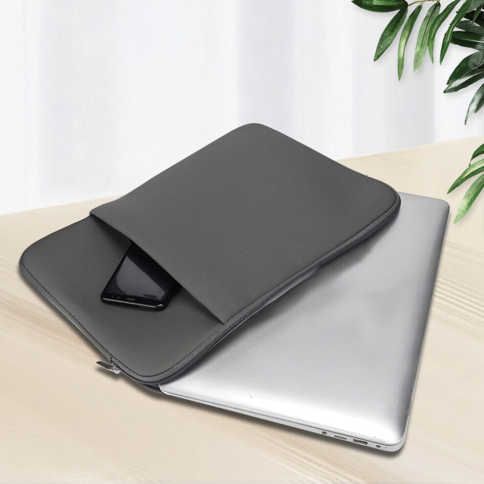 14 Inch Portable Business Slim Laptop Sleeve Case Envelope Protective Shockproof Brushed Bag With Pocketlight Grey 6921324837896