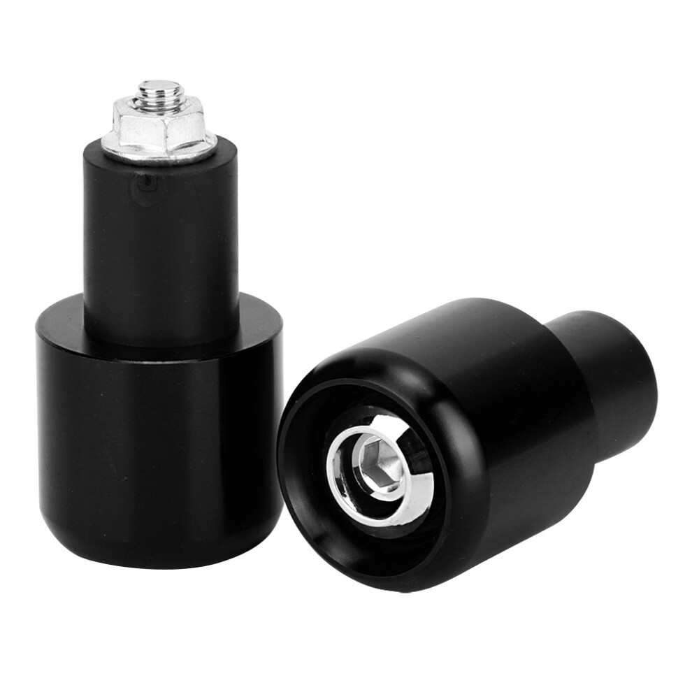 2Pcs Motorcycle Modification Accessory Handle Bar End Plug For 22Mm Diameter Handlebar (Black) Black 8021324838027