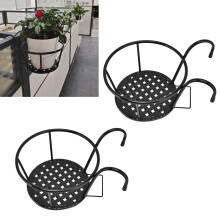2pcs Hanging Planters Basket Multipurpose Iron Art Hanging Railing Plant Holder for Patio Balcony Porch