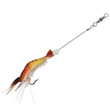 Hard Lure Sea Freshwater Shrimp Shape Bionic Luminous Night Fishing Bait with Hook (Red)