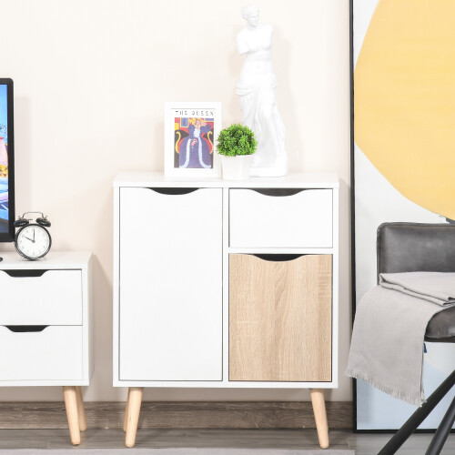 Homcom HOMCOM Floor Cabinet Storage Cupboard Sideboard with Drawer for Bedroom