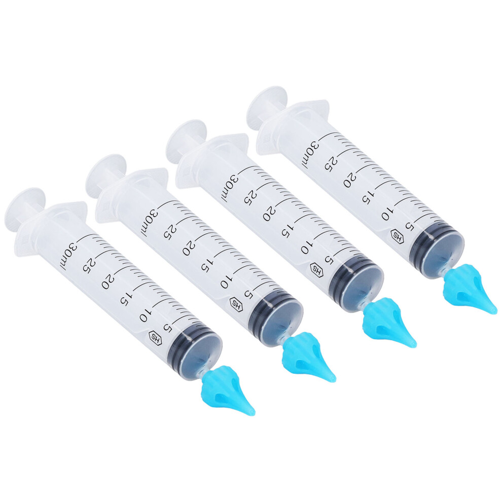 4pcs 30ml Children Adult Ear Wax Cleaner Remover Syringe Ear Wax Flusher Tool for Ear Cleaning Irrigation