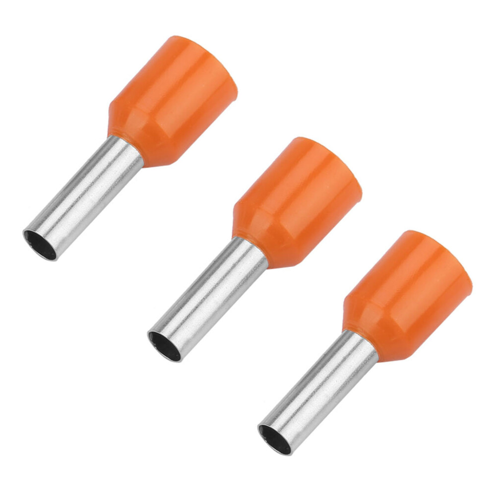 500Pcs/Set E2508 Cold Pressed Terminal Tubes Insulated Terminals Cable Connector(Orange) 8411324839269