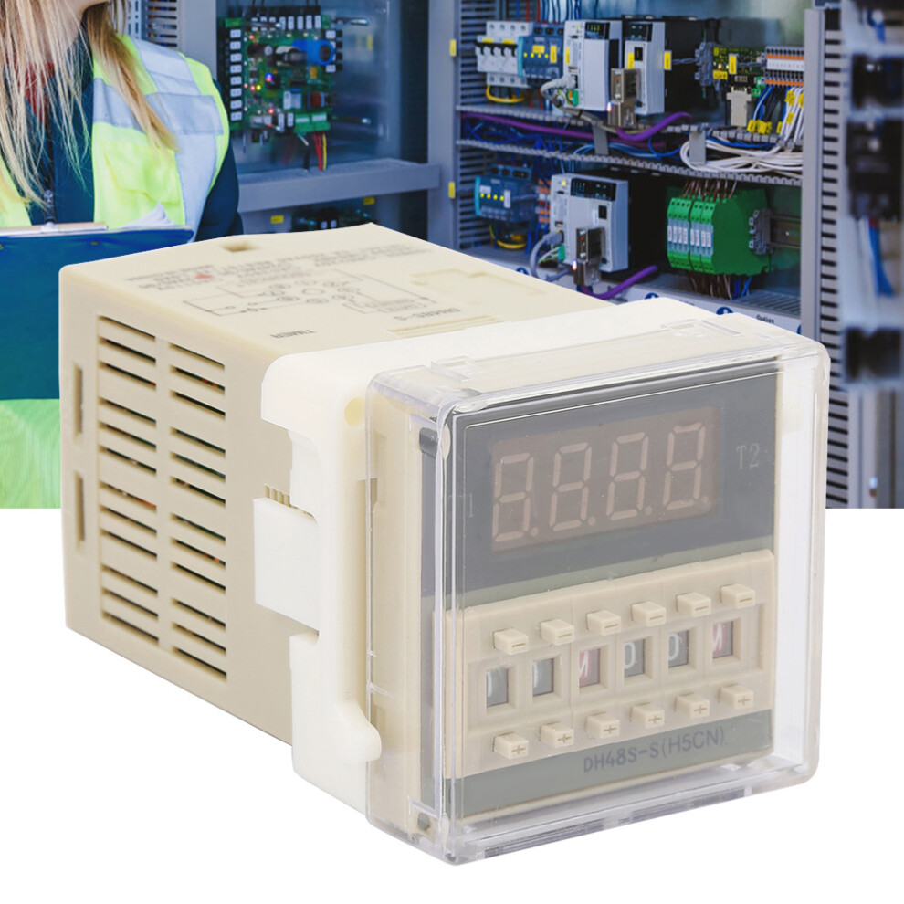 O111rom Dh48s S-2Z Durable Lcd Display Time Timer Delay Relay 8 Pins 0.1S-99H (24Vac/Dc) 7891324839994