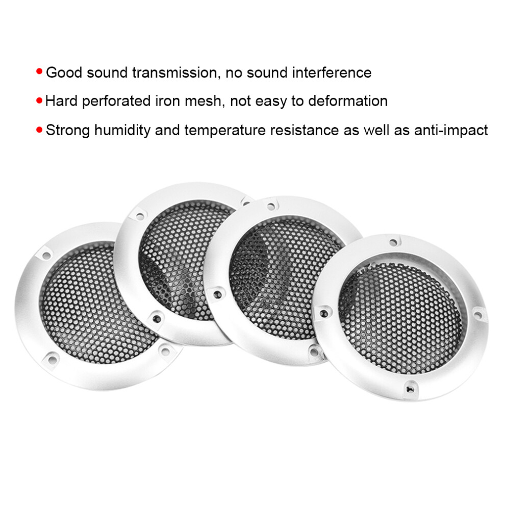 4Pcs 2Inch Audio Speaker Grille Protective Decorative Audio Speaker Mesh Grille (Silver) Silver 5041324840052