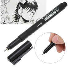 Black Oily Ink Micron Liner Fine Tip Marker Pens for Drawing Sketching Comic (0.3mm)