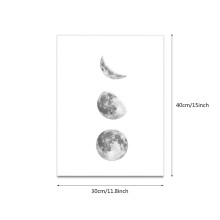 Moon Phases Canvas Painting Rimless Paintings on Wall Art for Home Decorations(Whtie090-6)