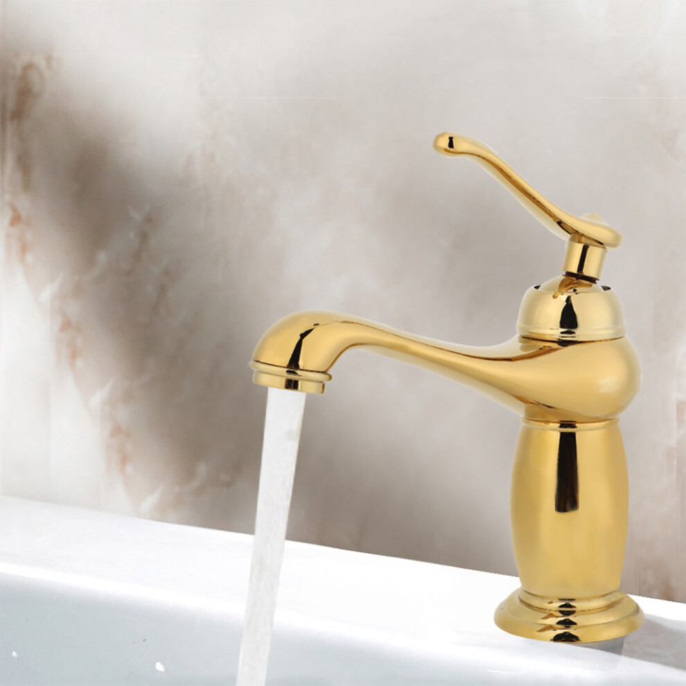 Hot And Cold European Faucet Antique Bathroom Faucet G1/2 (Gold Gourd) 5061324839832