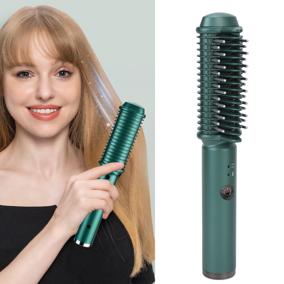 Cordless Hair Straightening Curling Brush Evenly Quickly Heating USB Rechargeable Hair Styling Tool