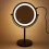 8in LED Makeup Mirror Double Sides 3X Magnifying Touching Switch 360 Degree Rotating Mirror Black 6