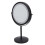 8in LED Makeup Mirror Double Sides 3X Magnifying Touching Switch 360 Degree Rotating Mirror Black 15