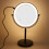 8in LED Makeup Mirror Double Sides 3X Magnifying Touching Switch 360 Degree Rotating Mirror Black 13