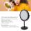 8in LED Makeup Mirror Double Sides 3X Magnifying Touching Switch 360 Degree Rotating Mirror Black 9