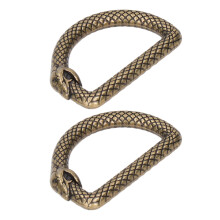 20Pcs Metal D Rings Snake Pattern Wear Resistant Metal Rings Buckle for DIY Belts Luggage Belts Handbags Backpacks