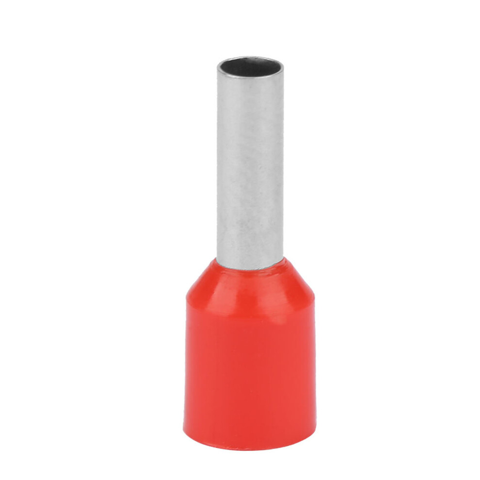 500Pcs/Set E2508 Cold Pressed Terminal Tubes Insulated Terminals Cable Connector(Red) 7891324839727