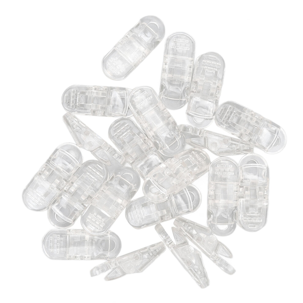 20pcs Hearing Aid Lanyard Clip ABS Portable Transparent Clip Accessory for Hearing Aid Clip Holder