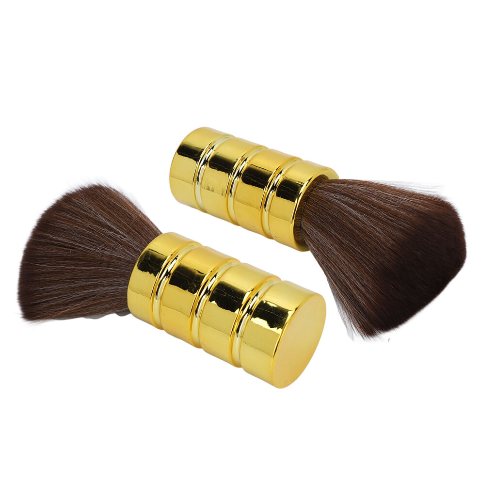 Gold Barber Neck Duster Brush Soft Gentle Electroplating Process Professional Neck Cleaning Brush