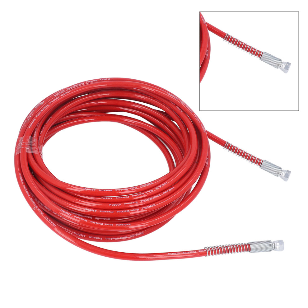 Airless Paint Sprayer Hose High Pressure Universal Flexible Fiber Tube 49.21Ft Length 1/4In Red 9391324842379