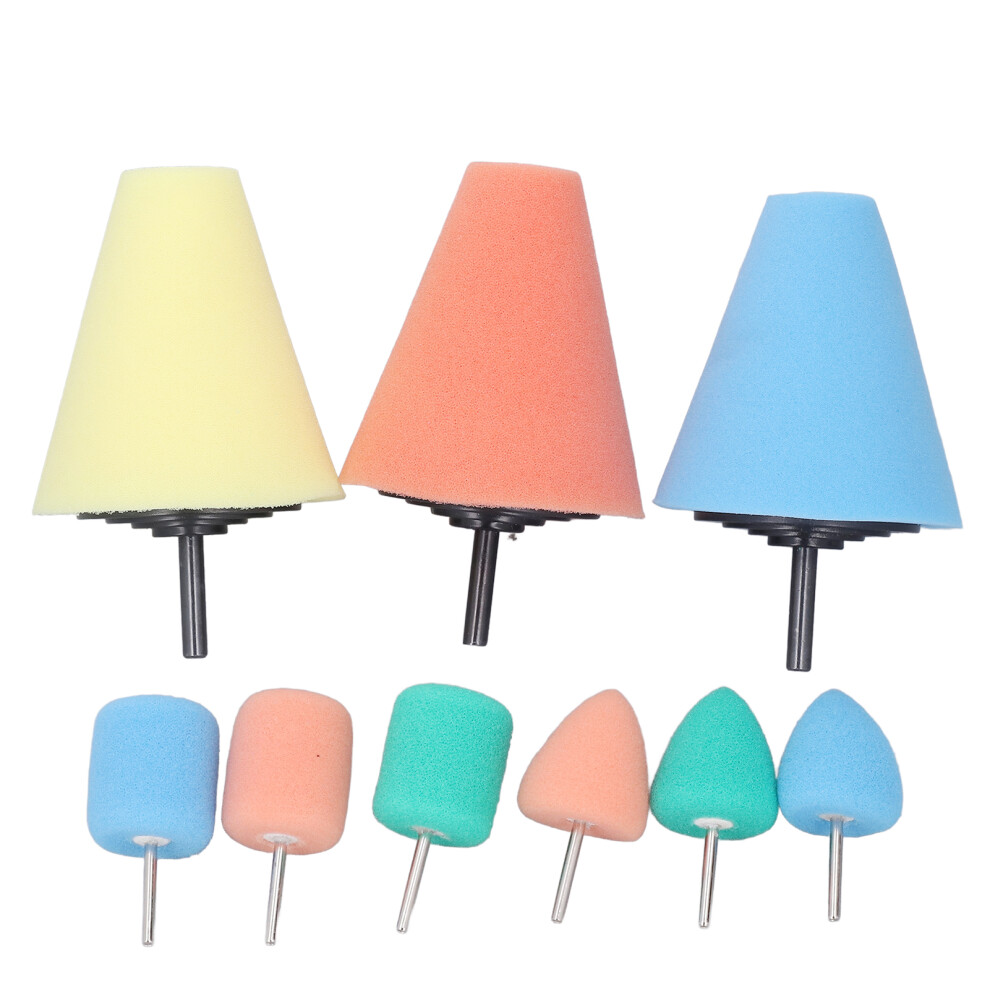 9Pcs Polishing Cone Metal Polish Sponge Buffing Ball For Automotive Car Wheel Hub Care 4601324844064