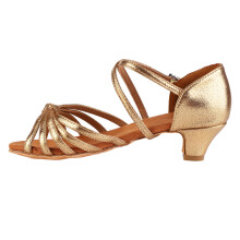 Soft Comfortable Latin Shoes Fashion Dance Shoe for Children Girl Gold Color 32