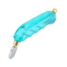 Handheld Oil Feed Glass Cutter Professional Plastic Handle Glass Cutting Tool (Blue)